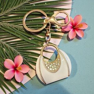 Purse charm in gold key chain or bag charm
